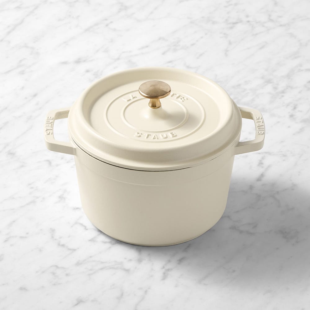 White Truffel Custom Staub 3qt Enamel Cast Iron Dutch Oven - Corporate Gifts