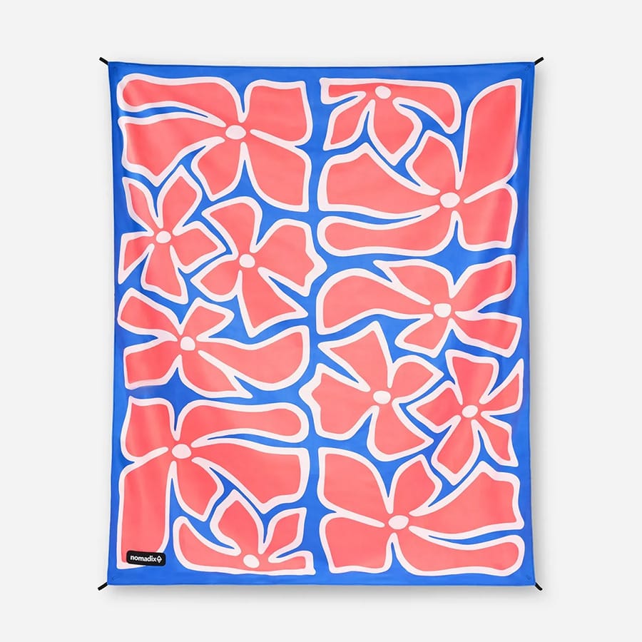 Wild Flowers Stellar Blue Red Custom Nomadix Festival Blanket - Corporate Gifts