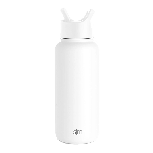 Winter White Custom Summit Water Bottle With Straw Lid - 32oz - Corporate Gifts