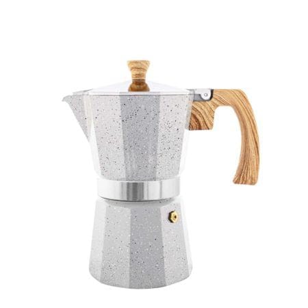 6 Cup / Fossil Grey Custom Moka Pot Coffee Maker