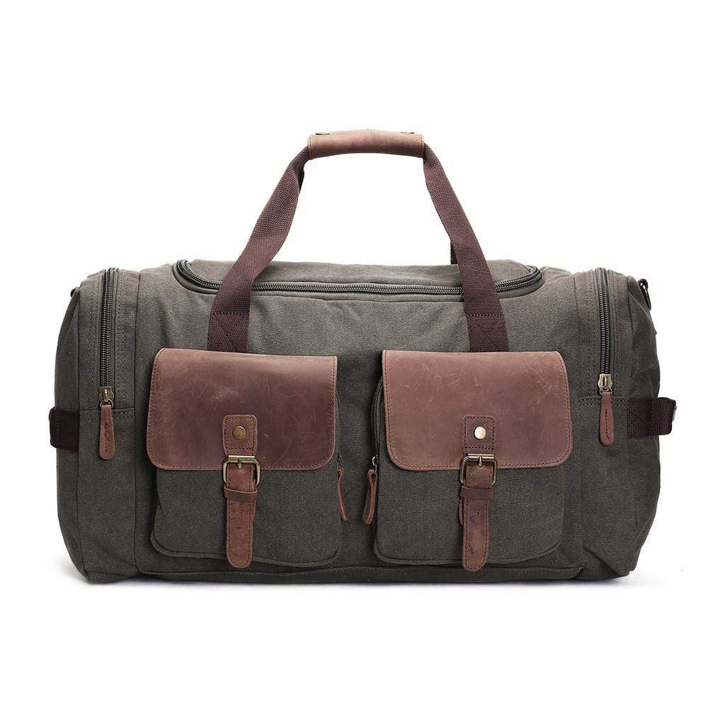 Custom Oversized Canvas & Leather Weekend Duffel Bag | C&T – Clove & Twine