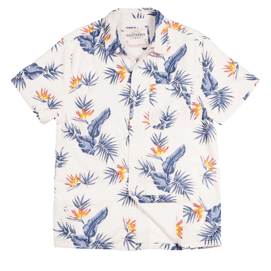 Bird of Paradise / White Sand / XS Custom California Cowboy High Water Shirt
