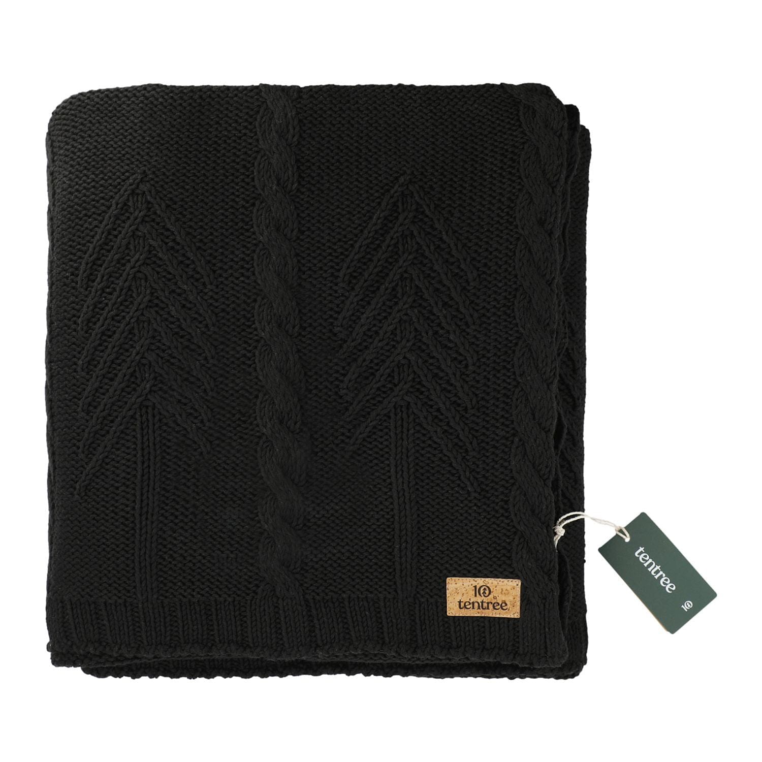 Black Custom tentree Organic Cotton Cable Blanket