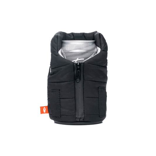 Black Custom Puffin Puffy Vest Coozie - Corporate Gifts