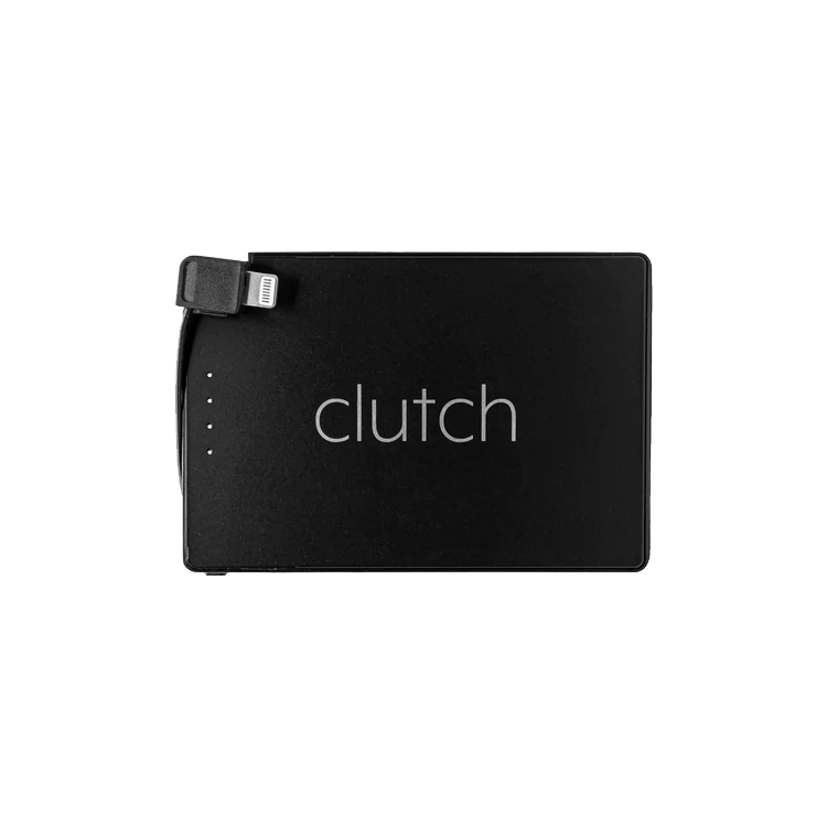 Black / Lightning (iPhone) Custom Clutch Portable Charger - Corporate Gifts