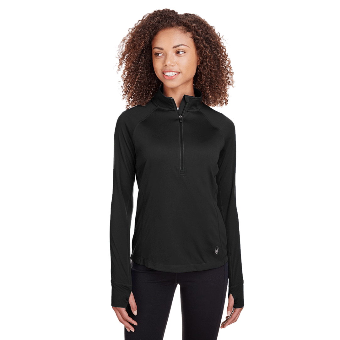 Black / XS Custom Ladies' Freestyle Half-Zip Pullover