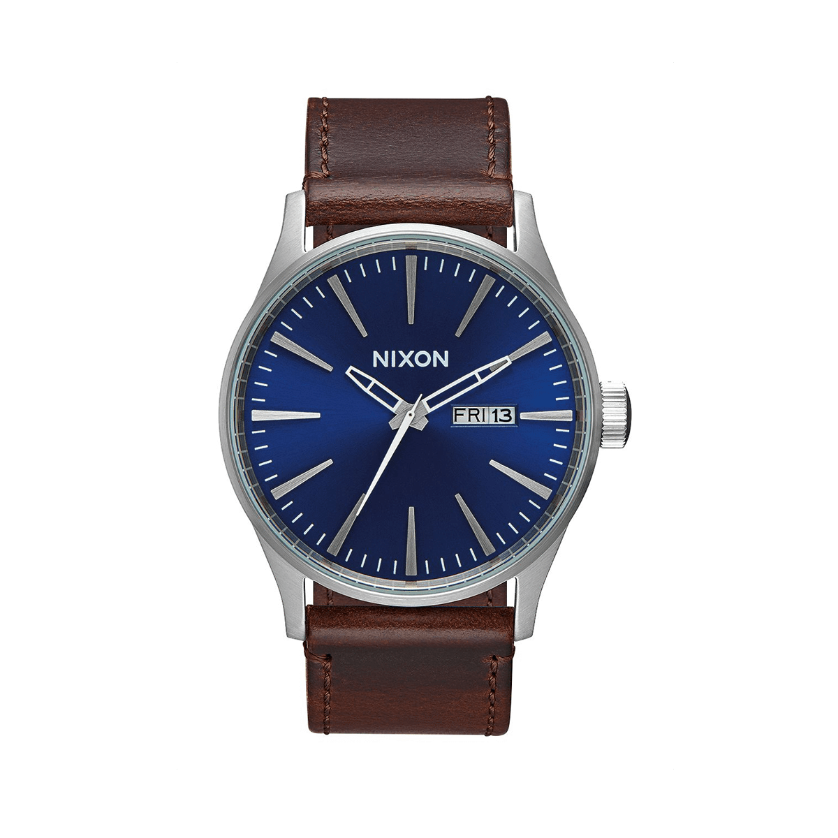 Blue/Brown Custom Nixon Sentry Leather Watch