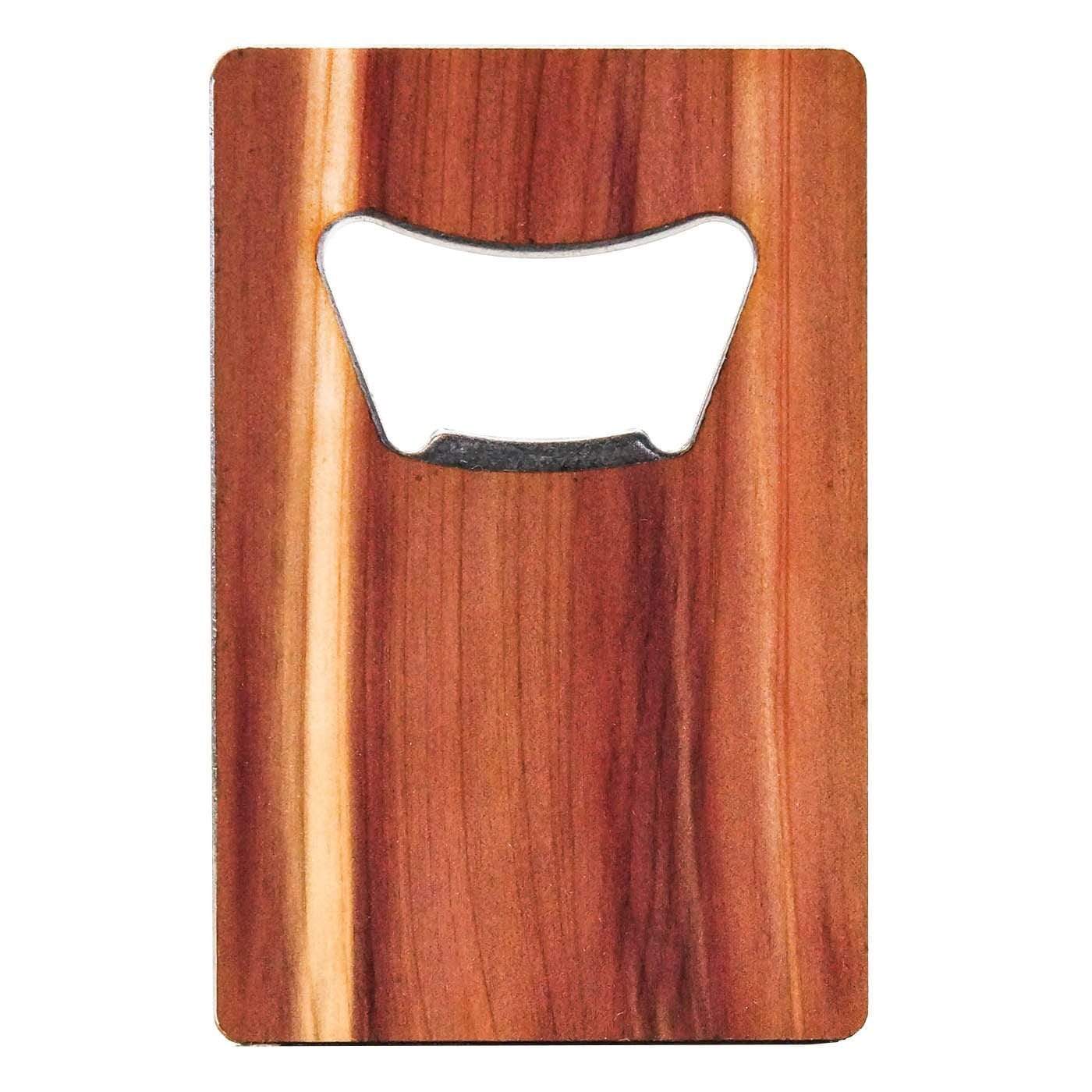 Cedar Custom Wood Credit Card Bottle Opener