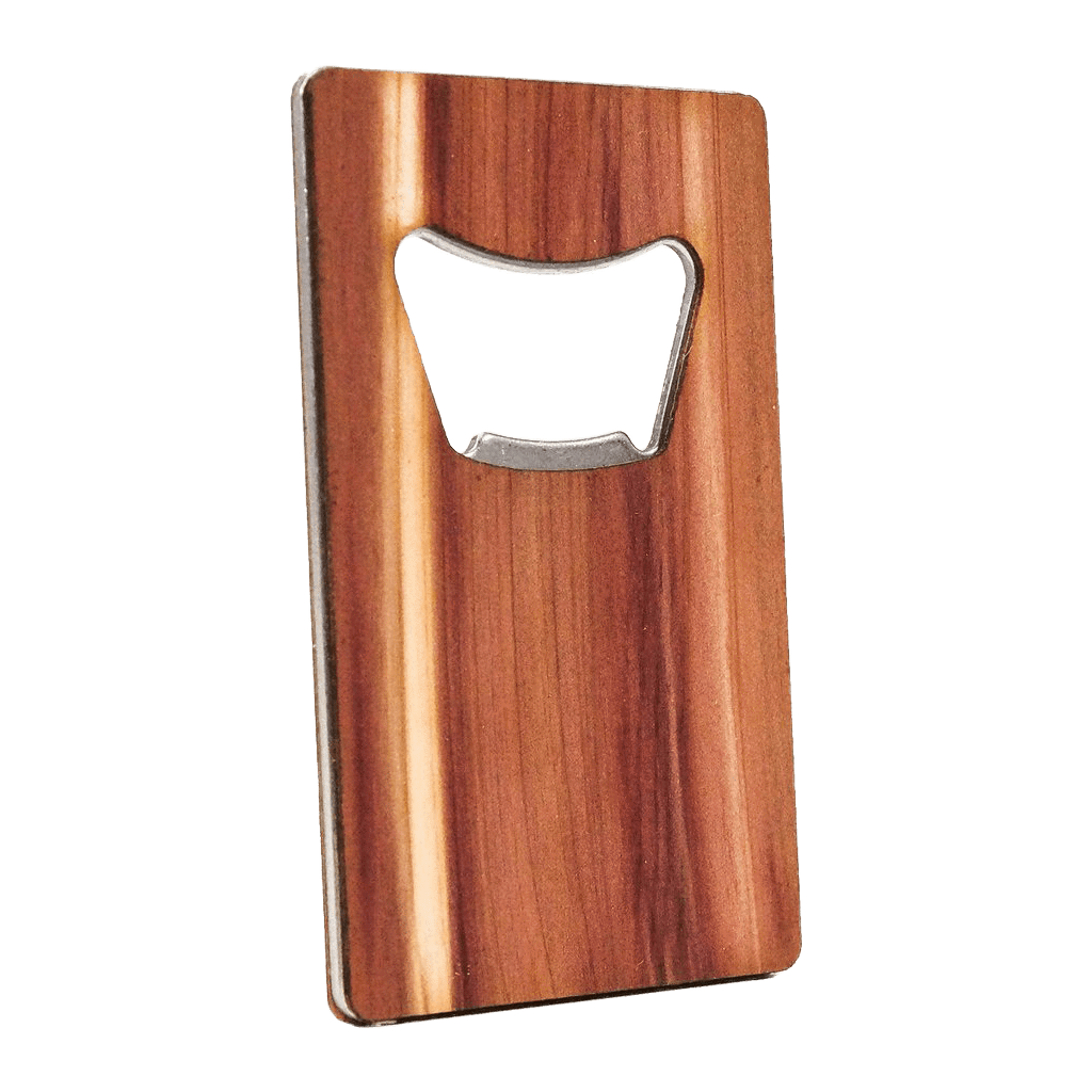Cedar Custom Wood Credit Card Bottle Opener