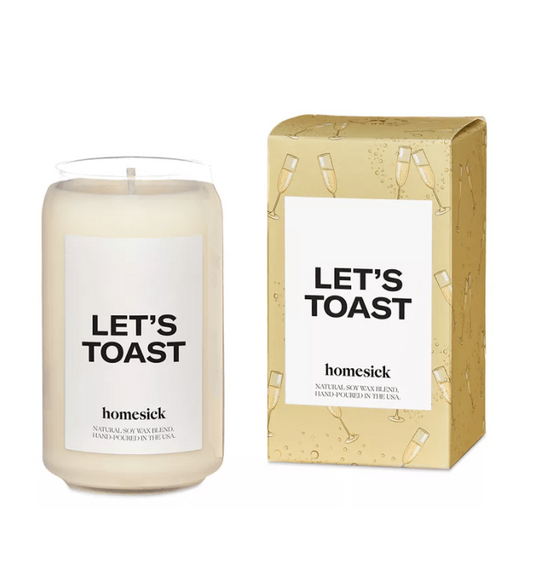 Custom Homesick Let's Toast Candle