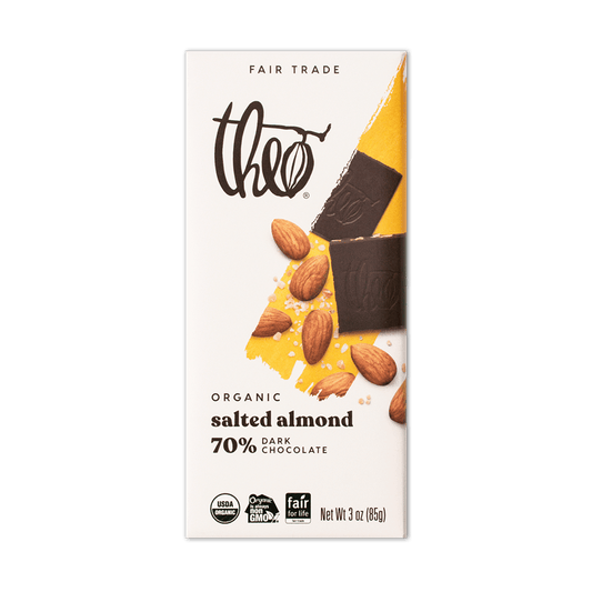 Theo Dark Chocolate Salted Almond Bar