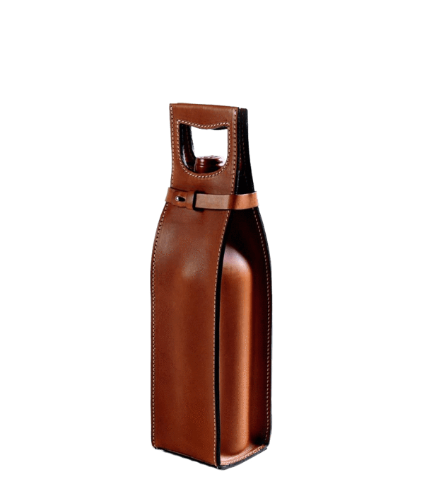 Custom Vachetta Italian Leather Wine Carrier