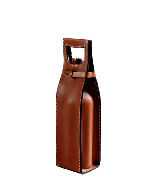 Custom Vachetta Italian Leather Wine Carrier