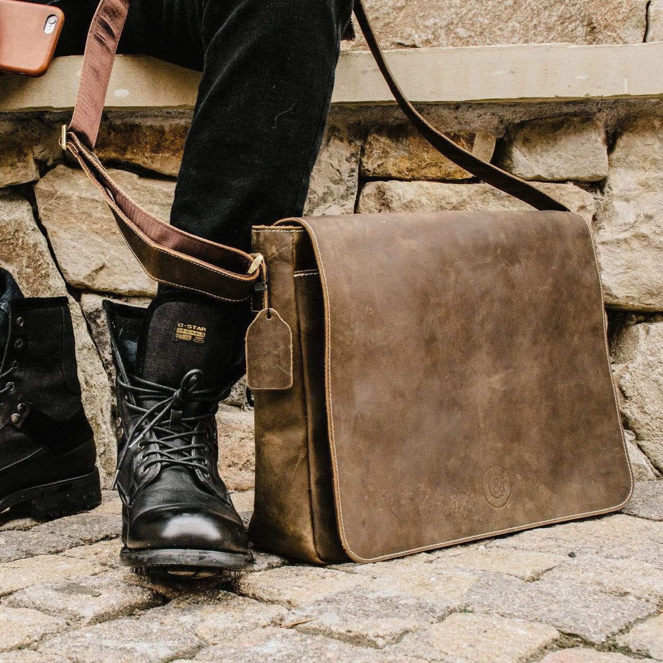 Genuine Leather Briefcase Bag Vintage Shoulder Crossbody Laptop Men Me –  Travell Well