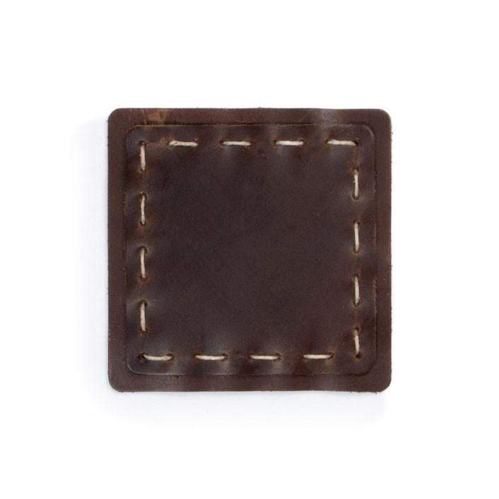 Dark Brown Custom Hand Sewn Leather Coasters