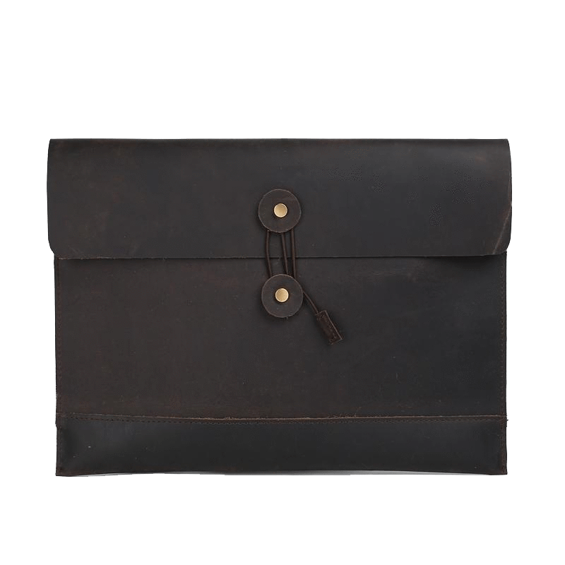 Dark Brown Custom Handmade Vintage Leather Clutch