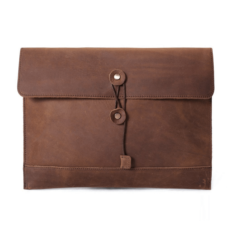 Dark Brown Custom Handmade Vintage Leather Clutch