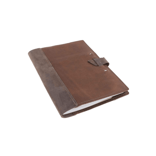 Dark Brown/Saddle Custom Large Leather Composition Cover