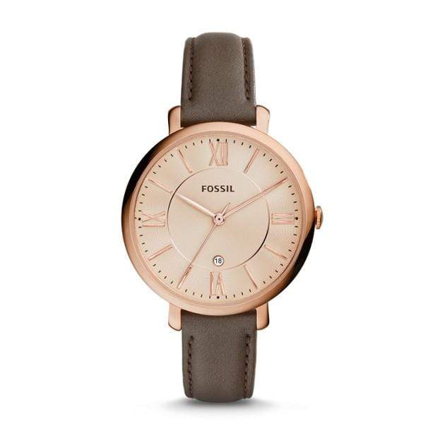 Gray Leather Custom Fossil Jacqueline Ladies Watch