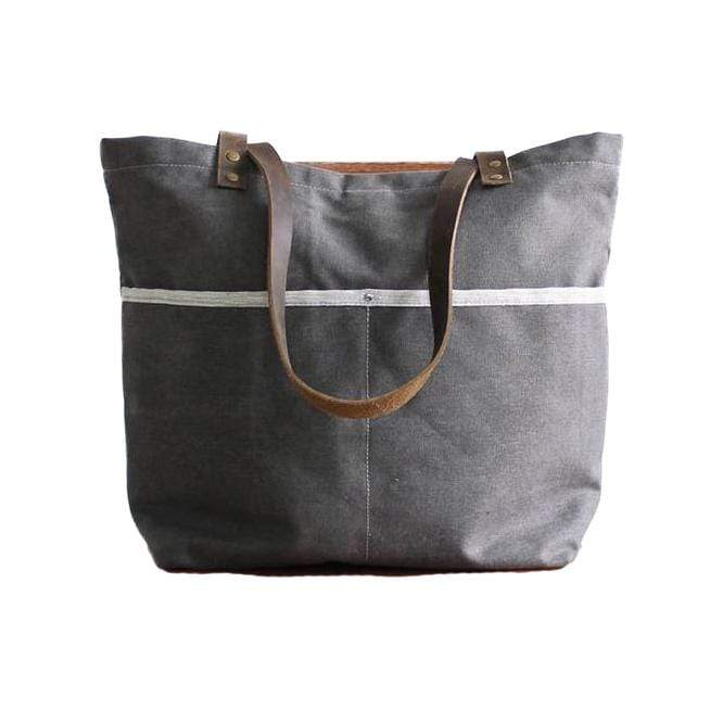 Grey Custom Canvas Tote Bag