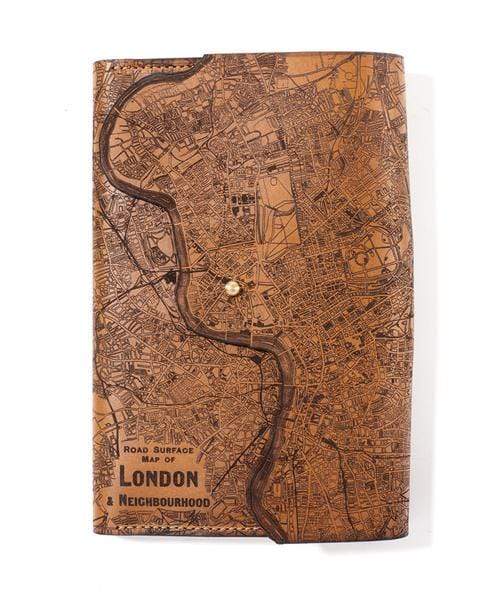 London Custom Leather Map Journals