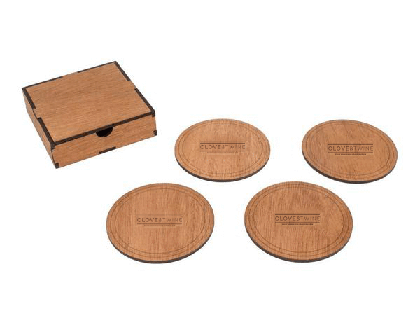 Mahogany Custom Wood Coaster Set
