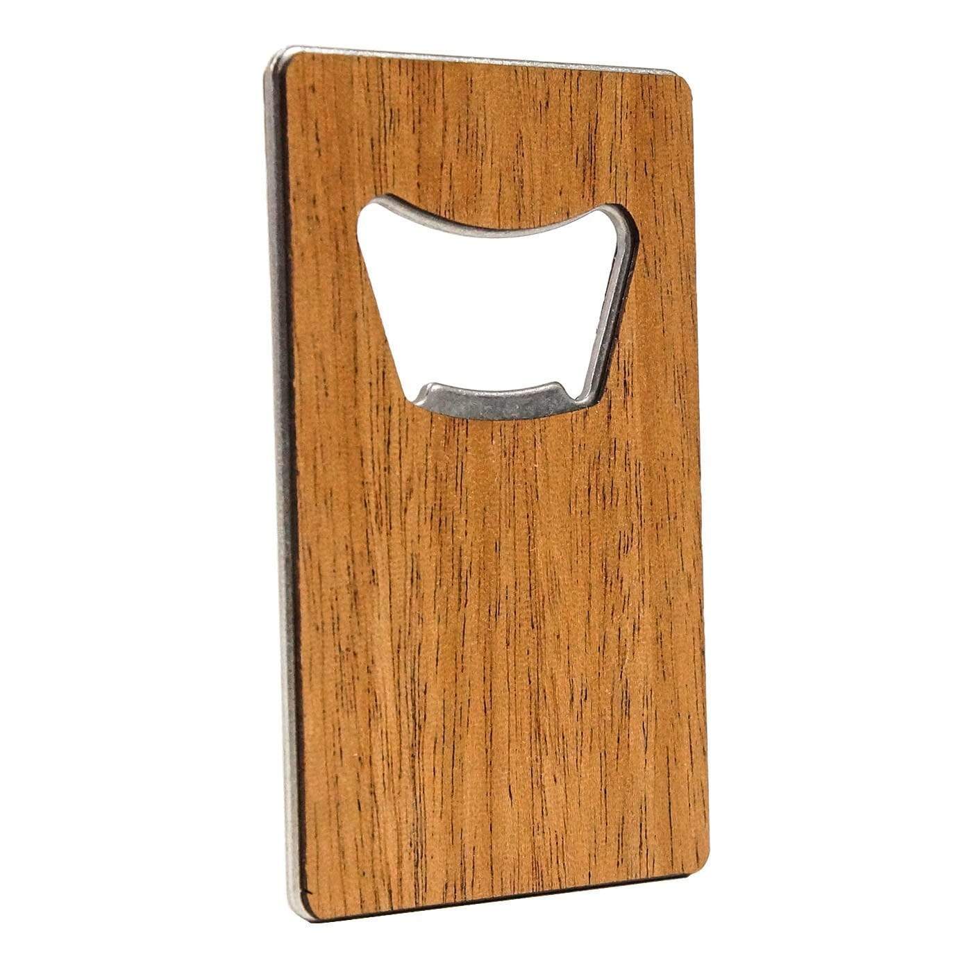 Mahogany Custom Wood Credit Card Bottle Opener