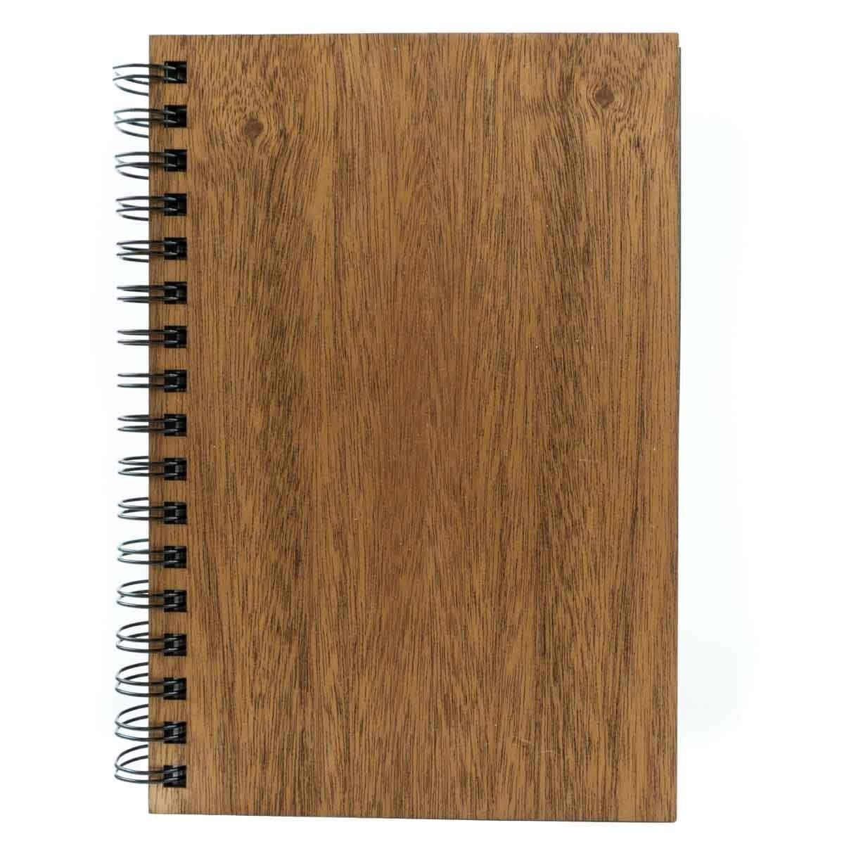 Mahogany / Lined Custom Classic Wood Spiral Journal