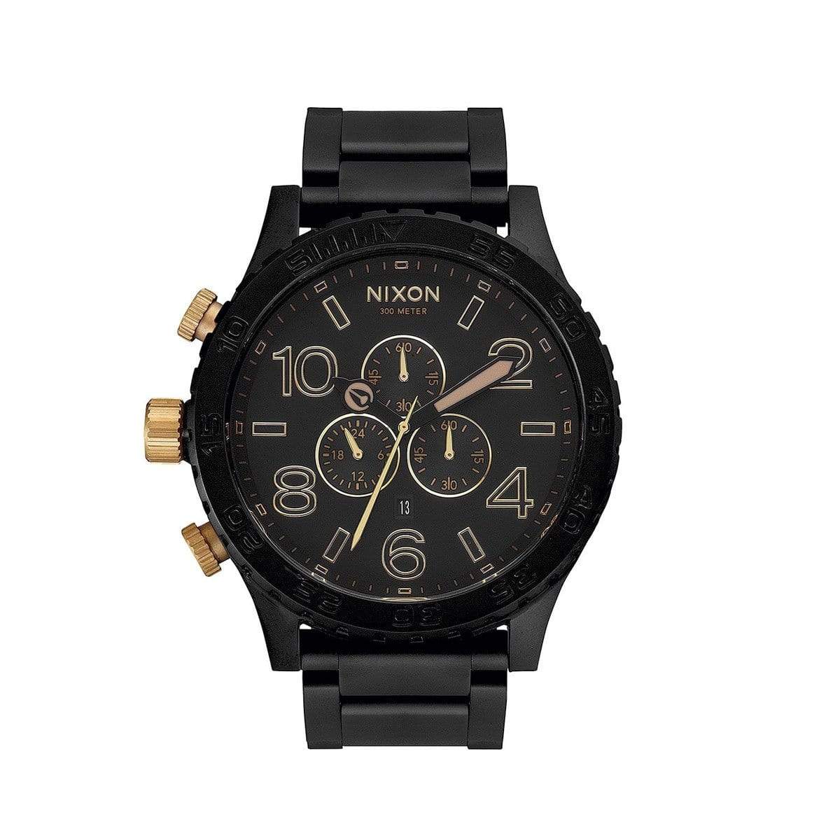 Matte Black/Gold Custom Nixon 51-30 Chrono Watch