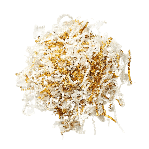 Gold/White Custom Metallic Crinkle Paper - Corporate Gifts