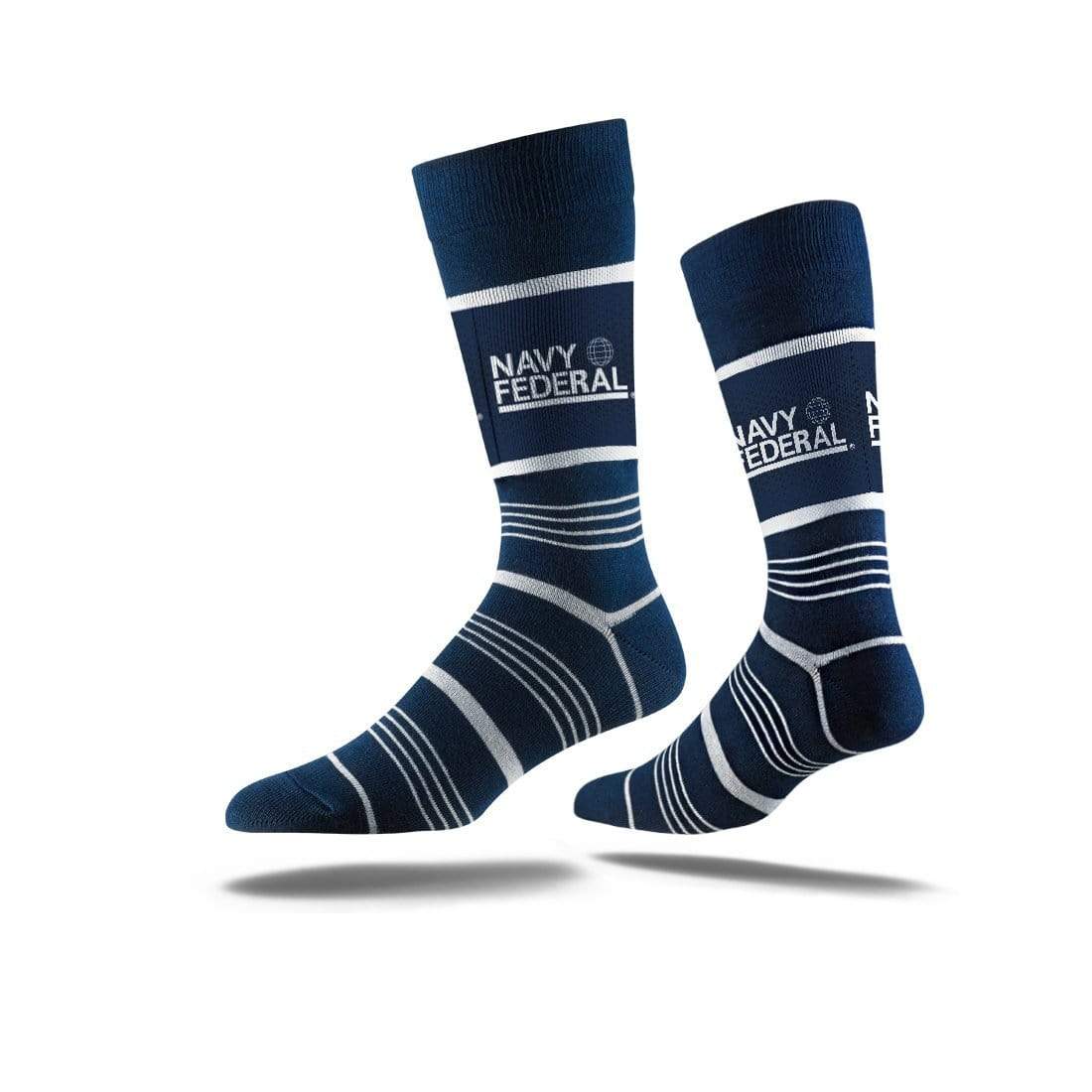 Navy Striped Custom Custom Printed Business Sock