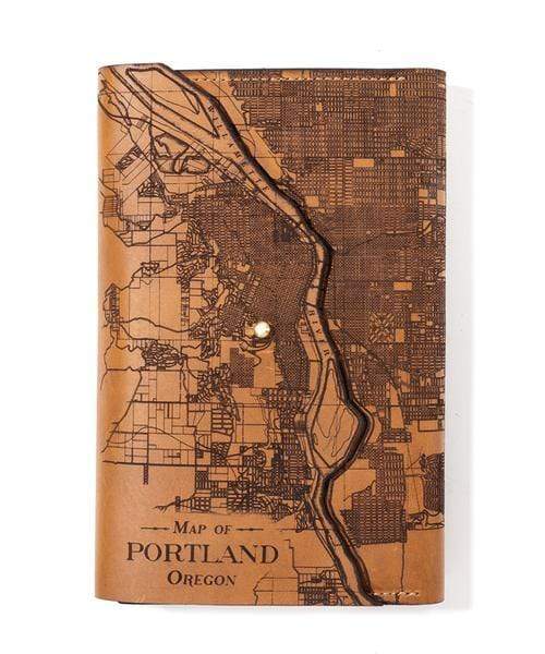 Portland Oregon Custom Leather Map Journals