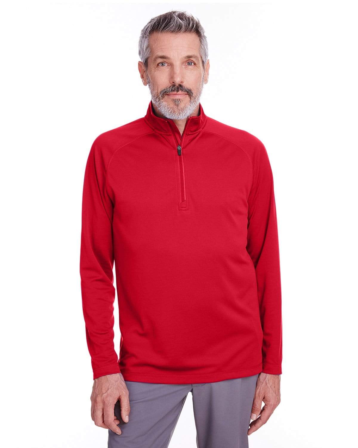 Red / SM Custom Men's Freestyle Half-Zip Pullover