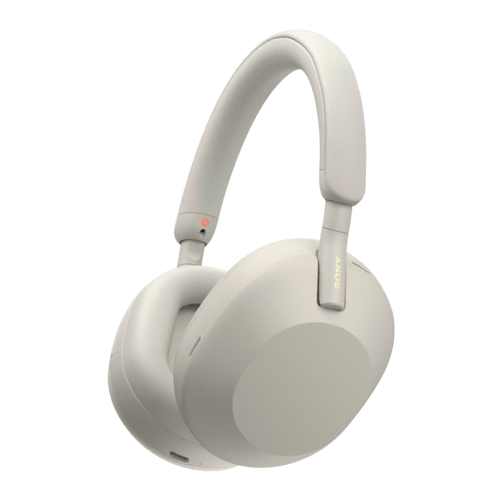 Silver Custom Sony XM5 Wireless Noise Cancelling Headphones