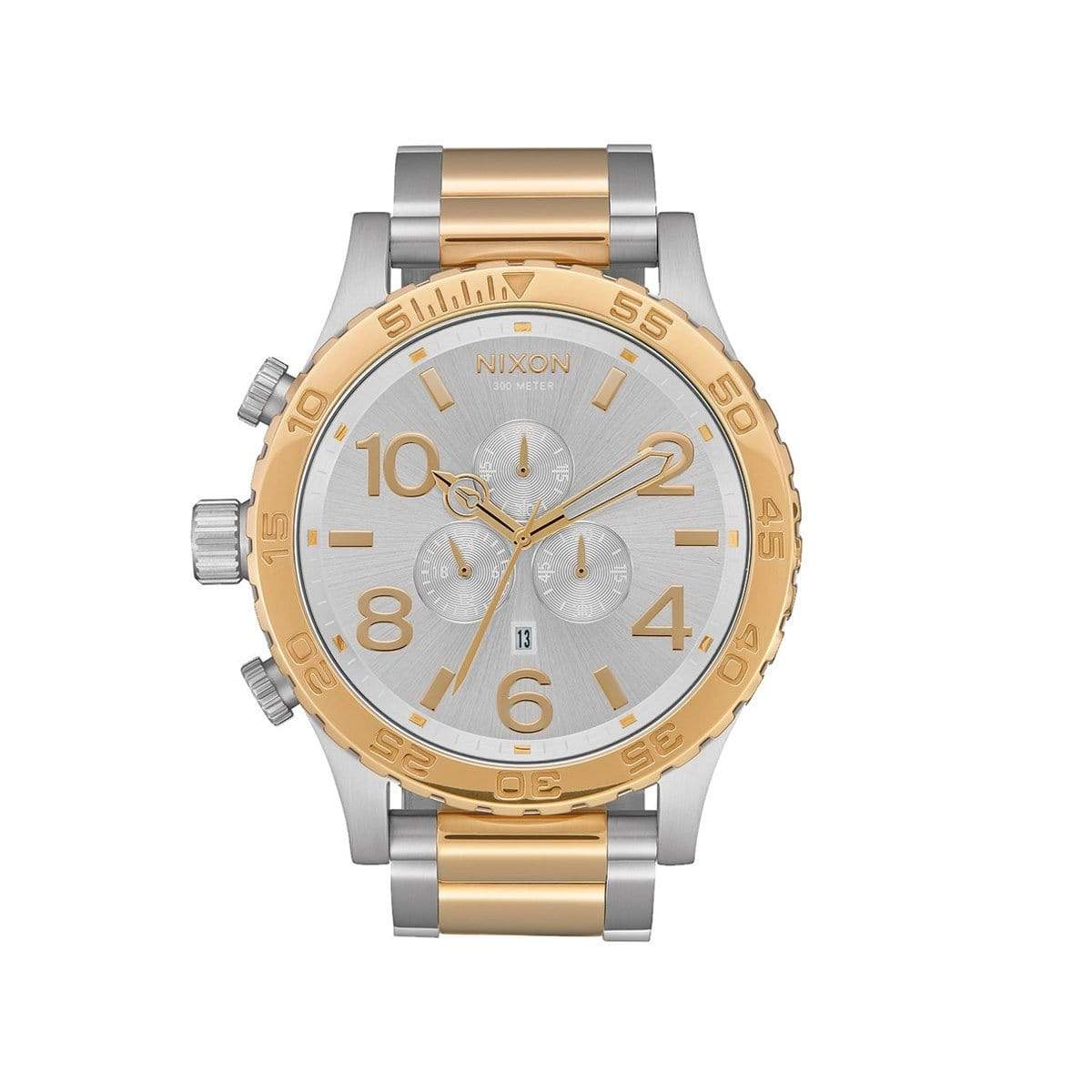 Silver/Gold Custom Nixon 51-30 Chrono Watch