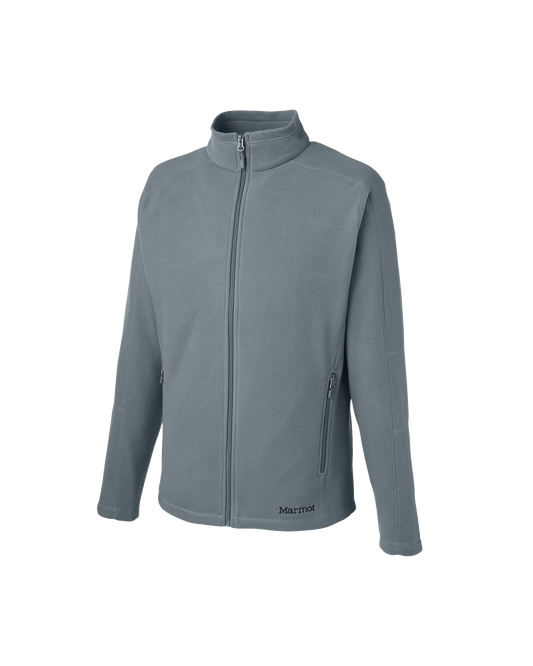 SM / Steel Onyx Custom Marmot Men's Rocklin Fleece Full-Zip Jacket