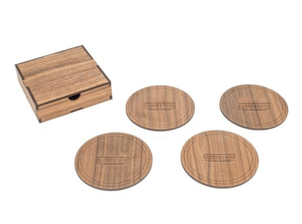 Walnut Custom Wood Coaster Set